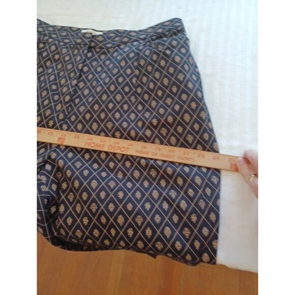 Talbots Woman vintage gold crest navy pants 16Petite stretch preppy old money - Picture 7 of 10